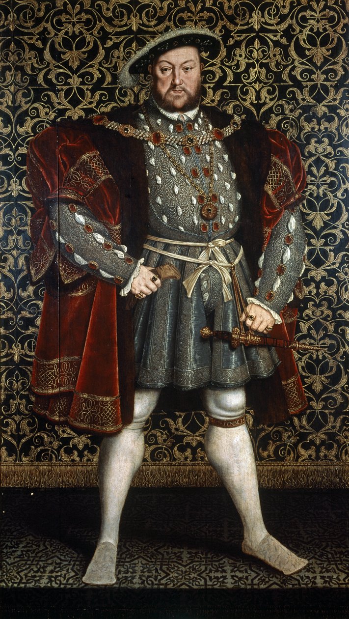 Portrett av kong Henry VIII, etter 1557 (olje på trepanel) av Hans (after) Holbein the Younger