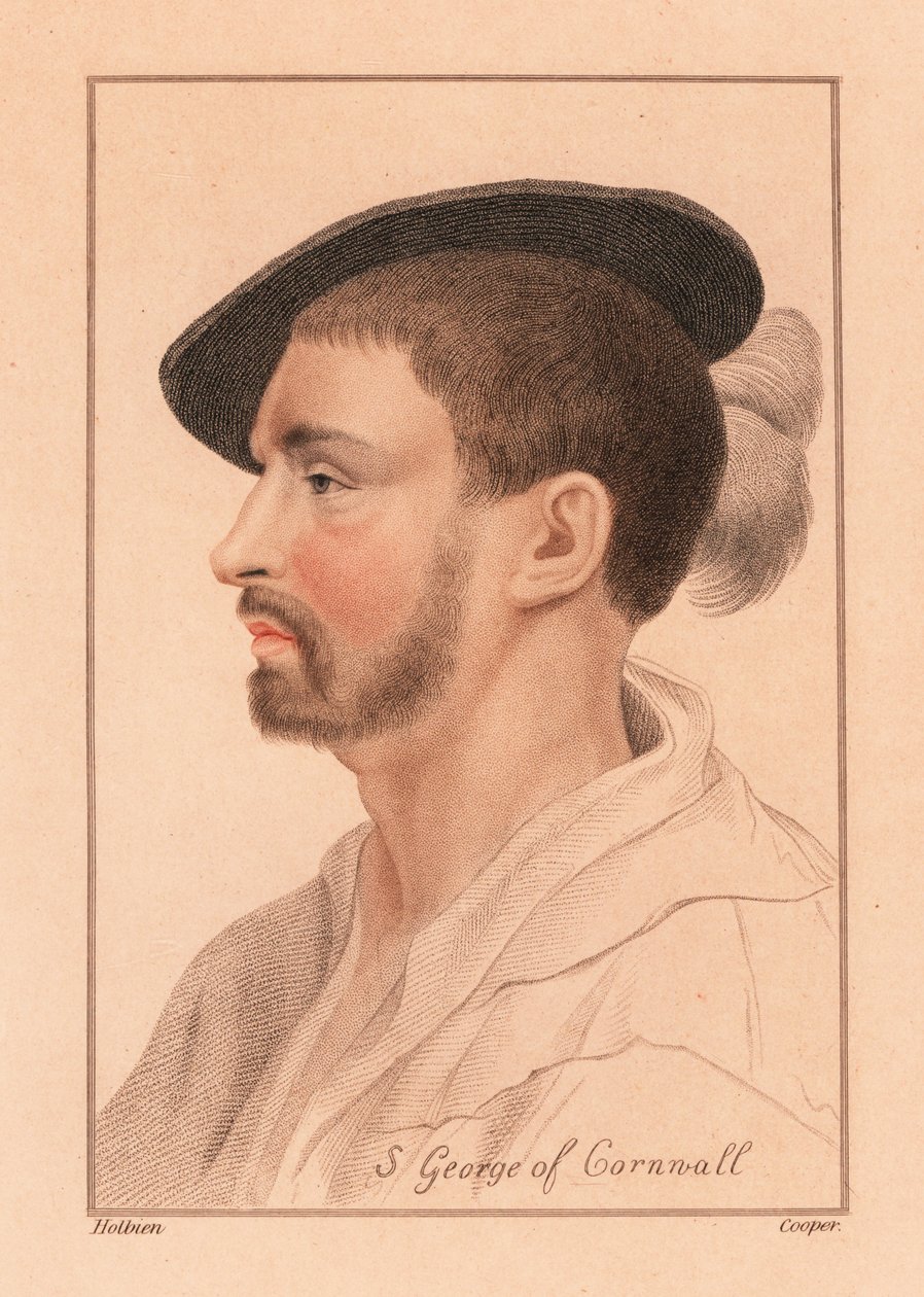 Simon George fra Quocoute, Cornwall., 1812 (gravering) av Hans (after) Holbein the Younger
