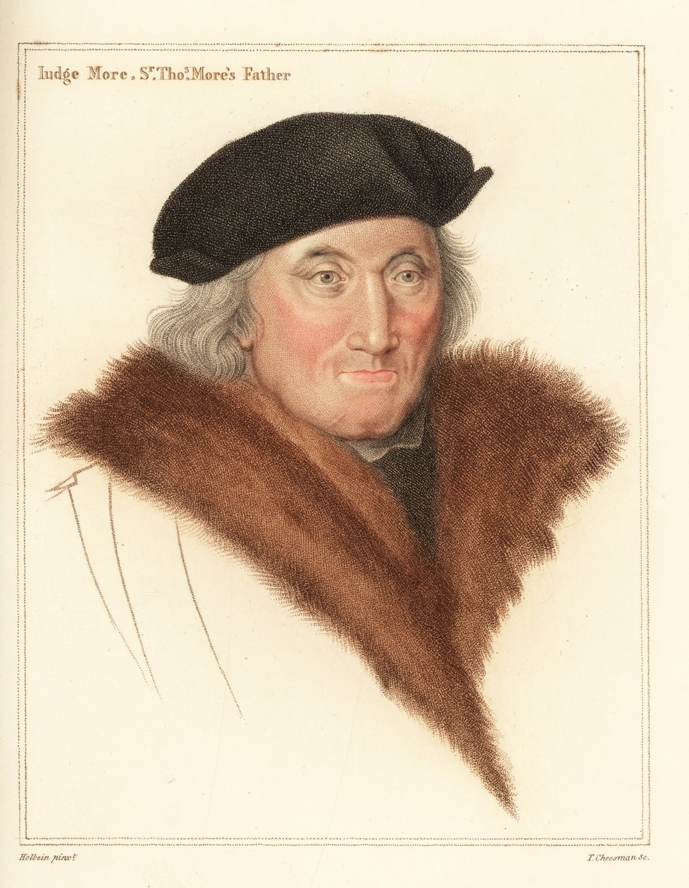 Sir John More, advokat og dommer (1451-1533), 1812 (gravering) av Hans (after) Holbein the Younger