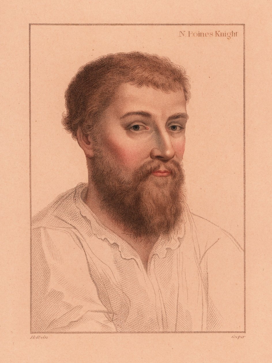 Sir Nicholas Poyntz (1510-1556), engelsk hoffmann., 1812 (gravering) av Hans (after) Holbein the Younger