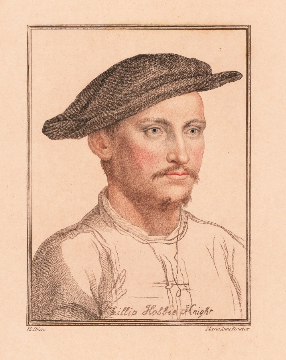 Sir Philip Hoby, engelsk ambassadør i Det hellige romerske rike., 1812 (gravering) av Hans (after) Holbein the Younger