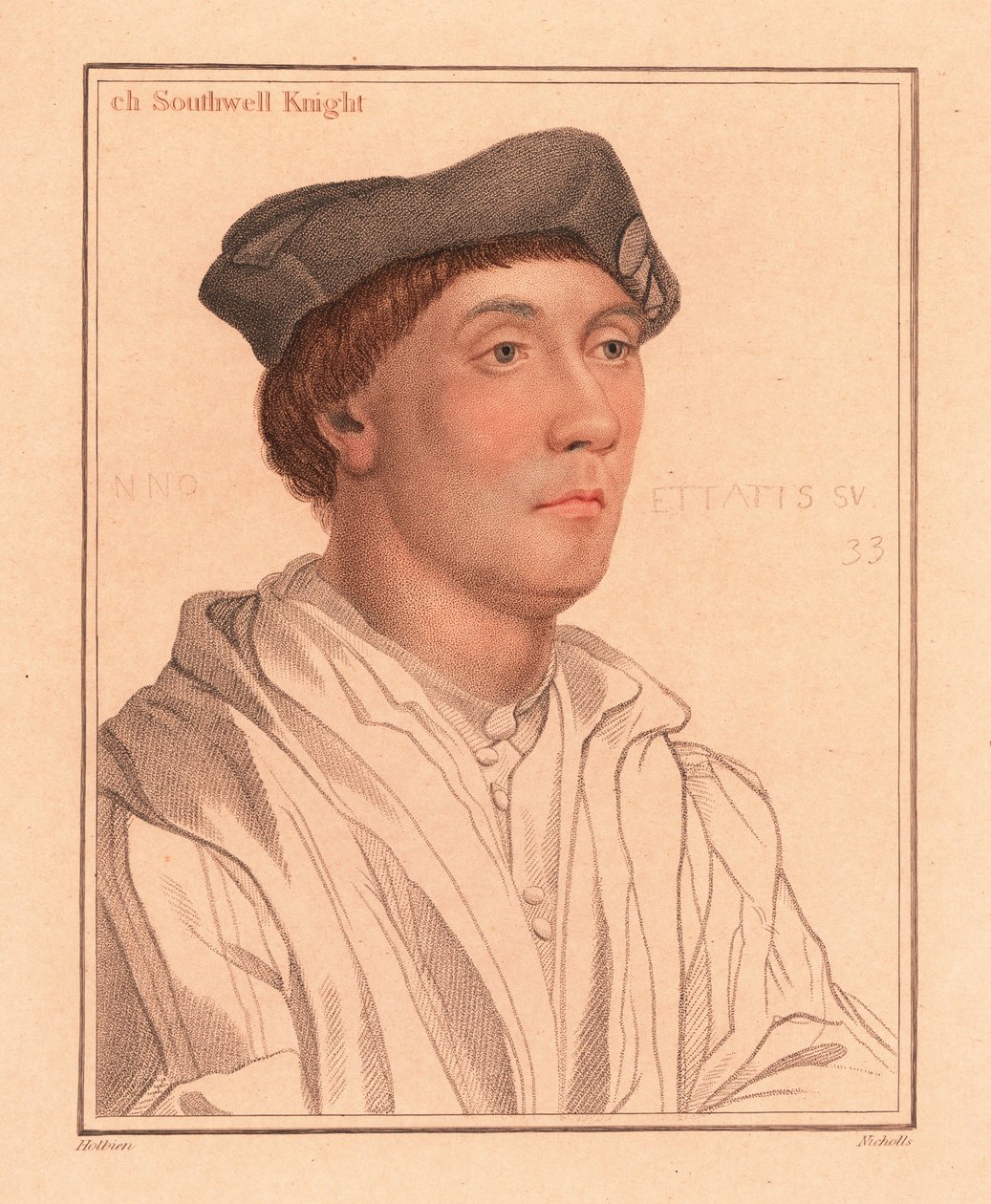 Sir Richard Southwell, engelsk privatråd., 1812 (gravering) av Hans (after) Holbein the Younger