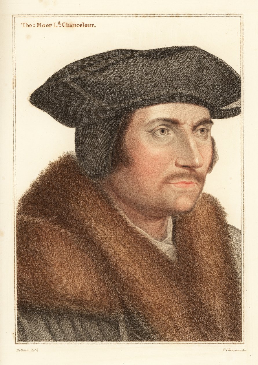 Sir Thomas More, Lord Chancellor til kong Henry VIII., 1812 (gravering) av Hans (after) Holbein the Younger