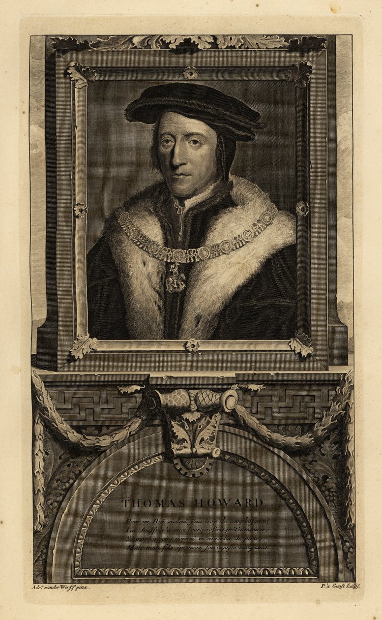 Thomas Howard, tredje hertug av Norfolk (1473-1554) (gravering) av Hans (after) Holbein the Younger