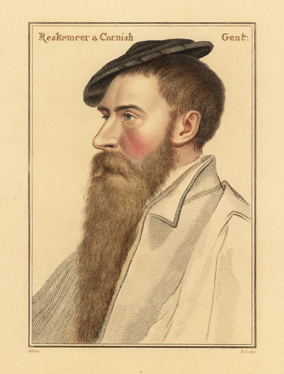 William Reskimer, hoffmann til kong Henry VIII. ,1812 (gravering) av Hans (after) Holbein the Younger
