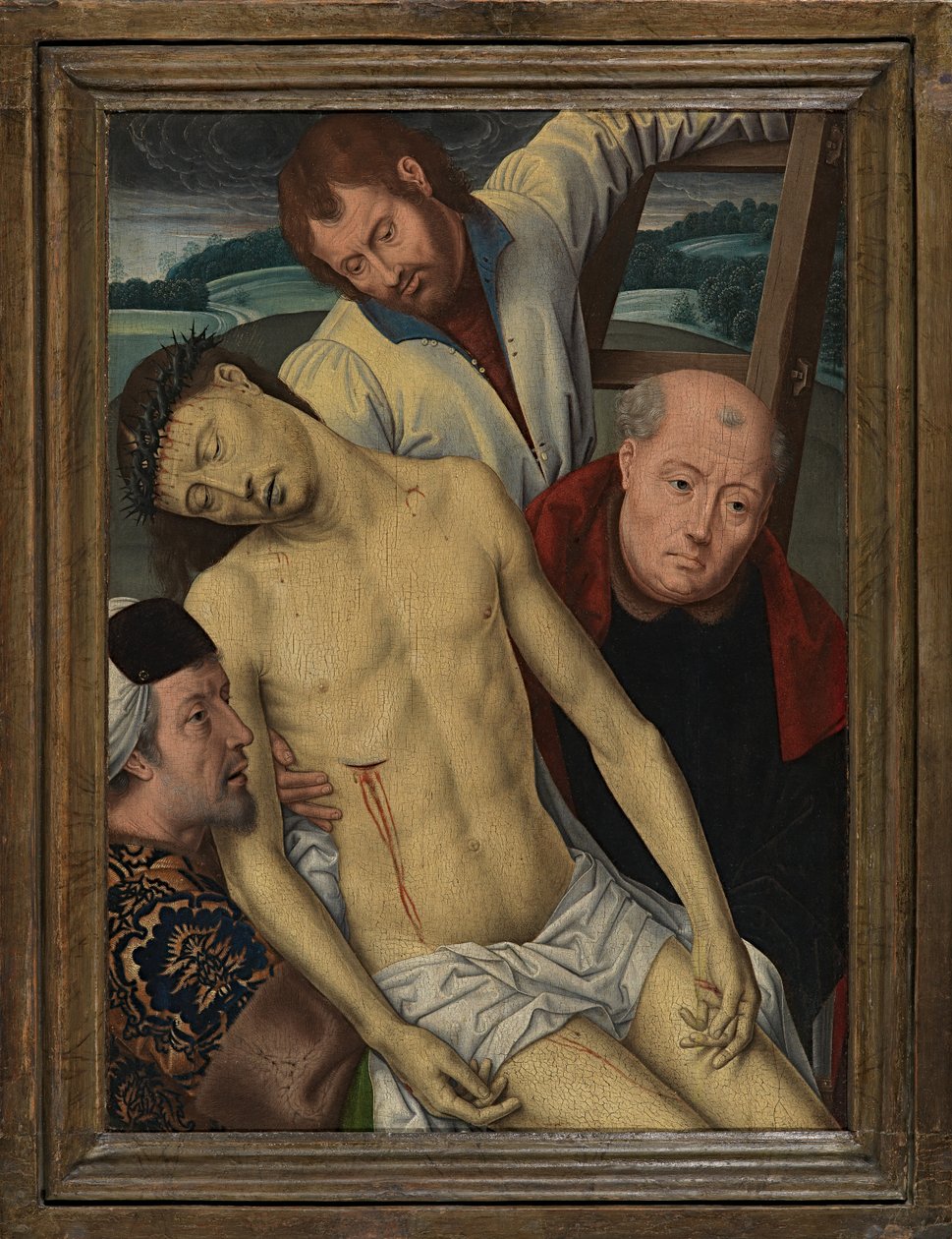 Nedstigning fra korset, ca. 1491-1519 (olje på panel) av Hans (after) Memling