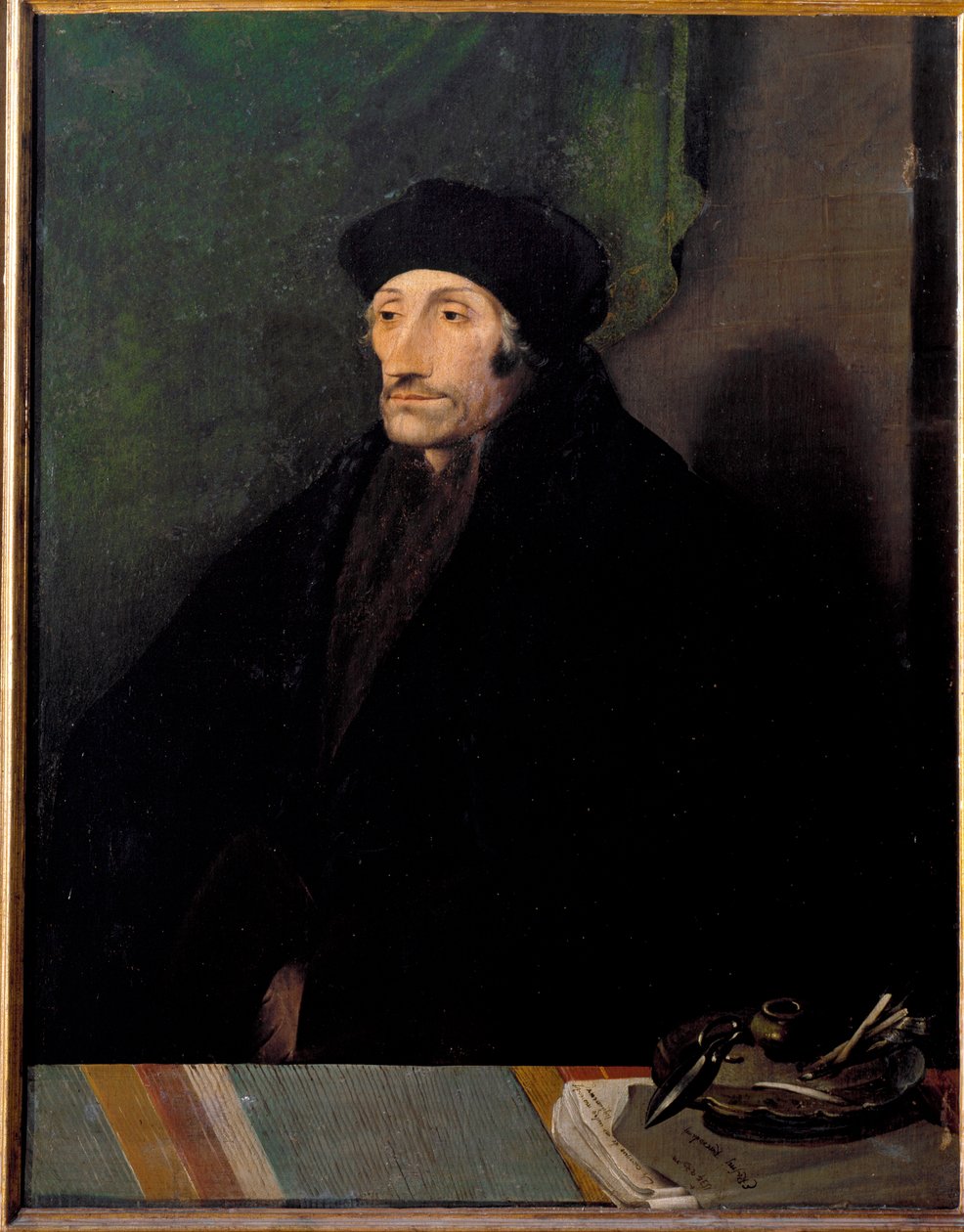 Portrett av Erasmus av Rotterdam, nederlandsk humanist av Hans (attr. to) Holbein the Younger