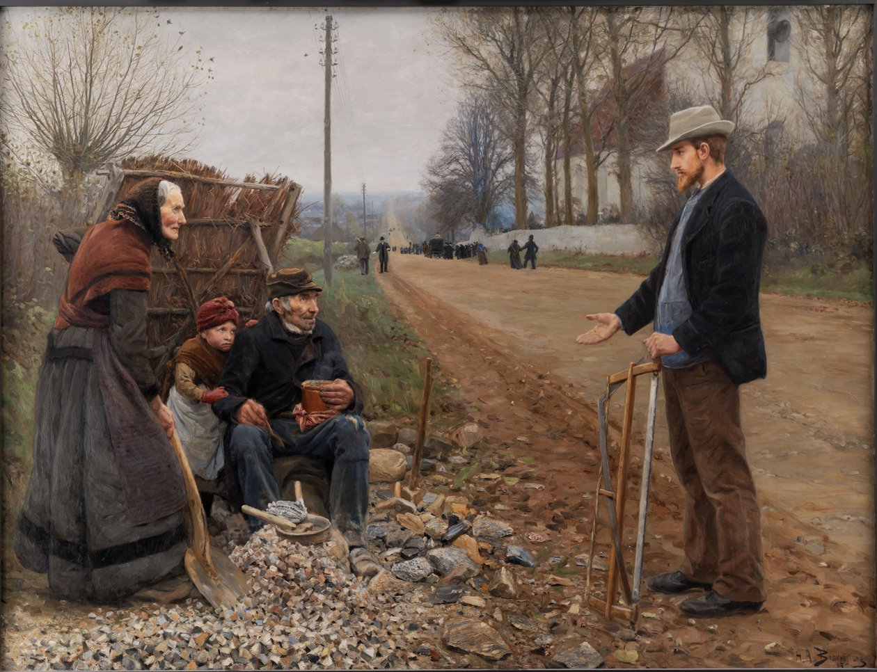 A Country Road A Highway, 1893. av Hans Andersen Brendekilde