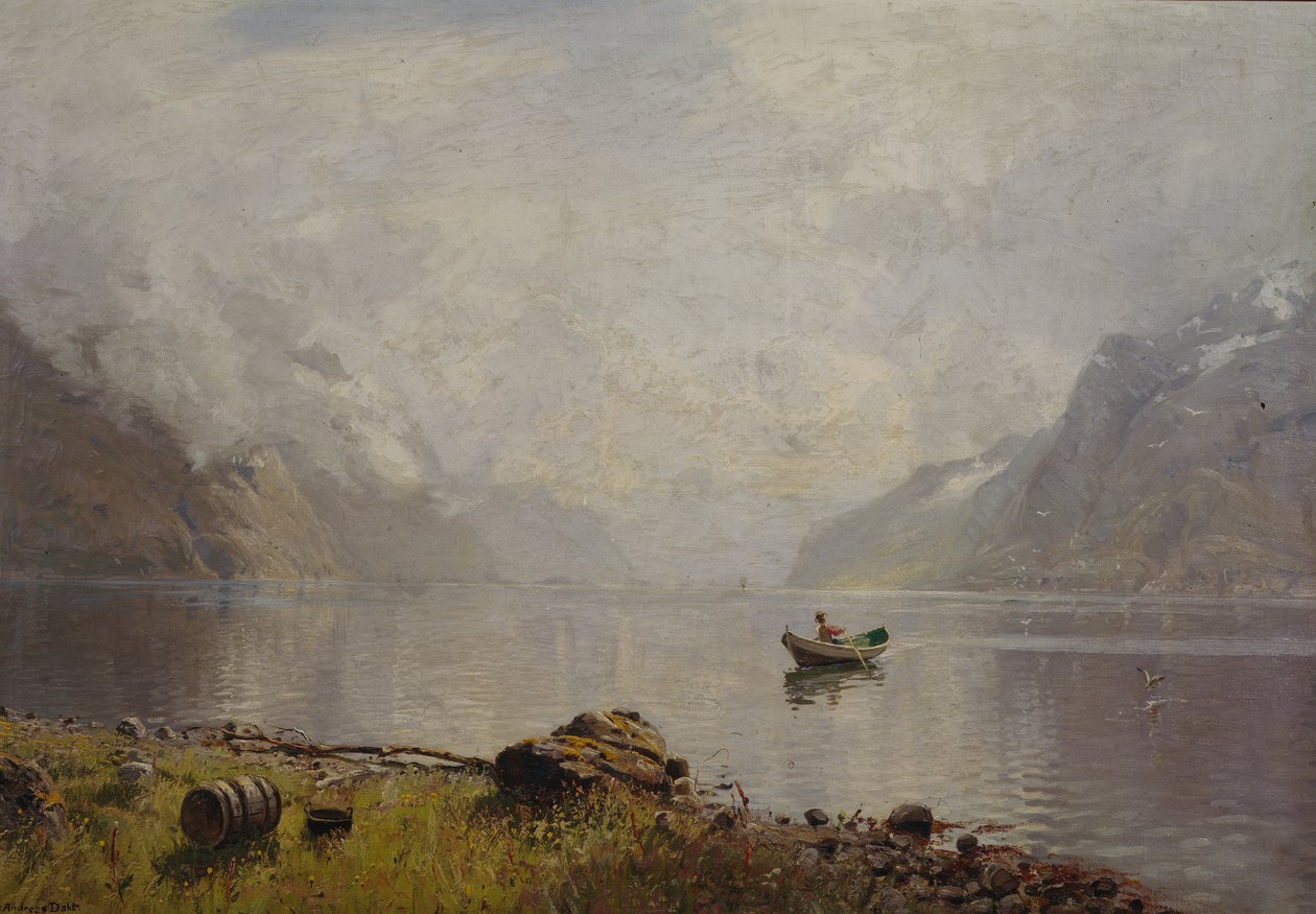 From Sognefjorden (oil on canvas) av Hans Andreas Dahl