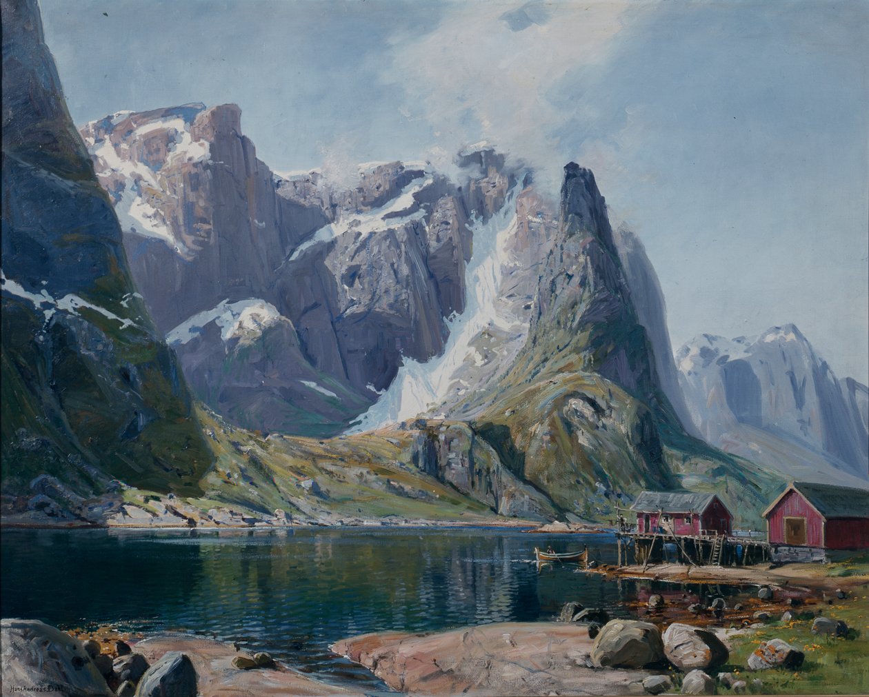 Northlandfjord c.1890 (olje på lerret) av Hans Andreas Dahl