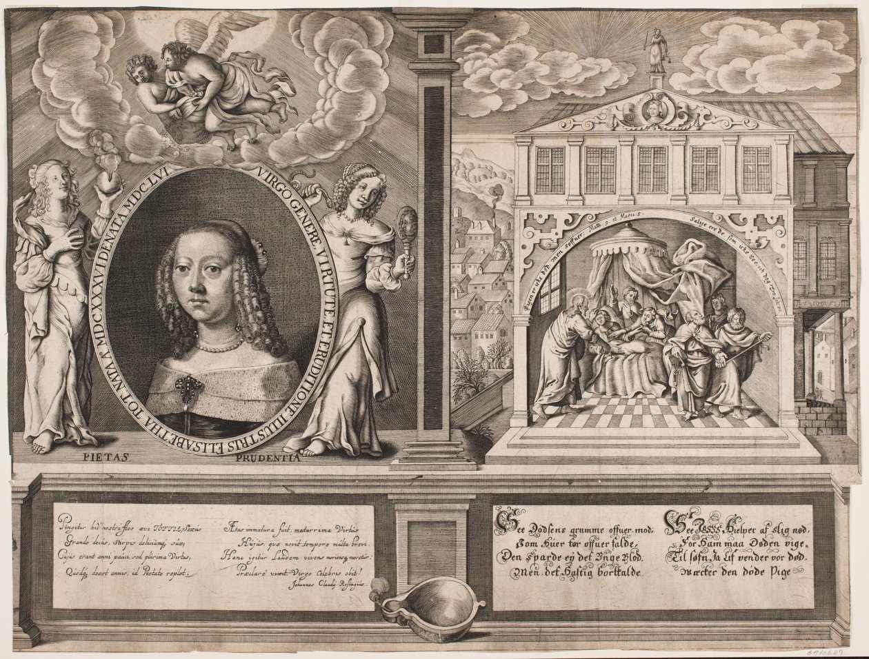 Elisabeth Thott og scene med Jairis datter vekkelse av Hans Andreas Greys