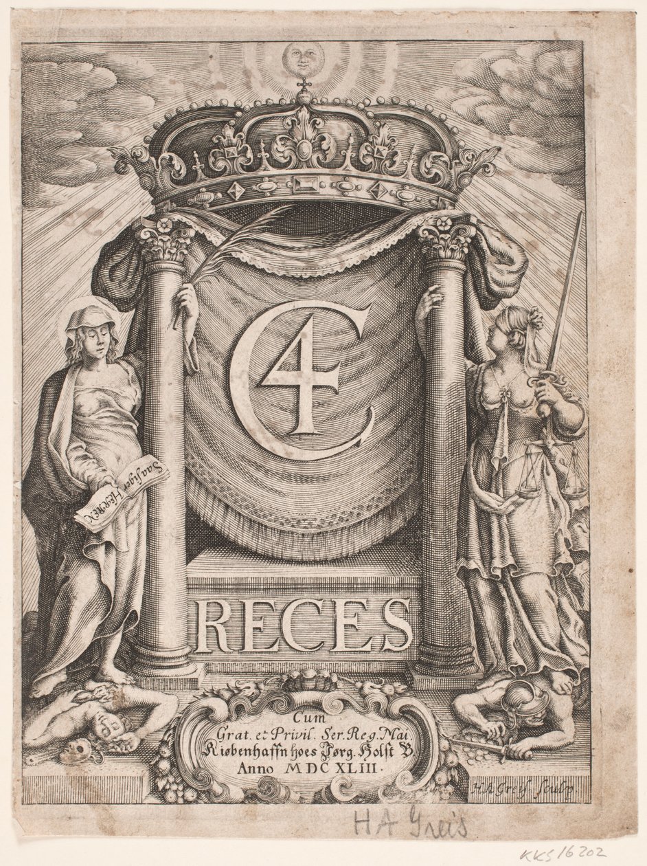 Tittelside for Christian IV Reces 1643 av Hans Andreas Greys