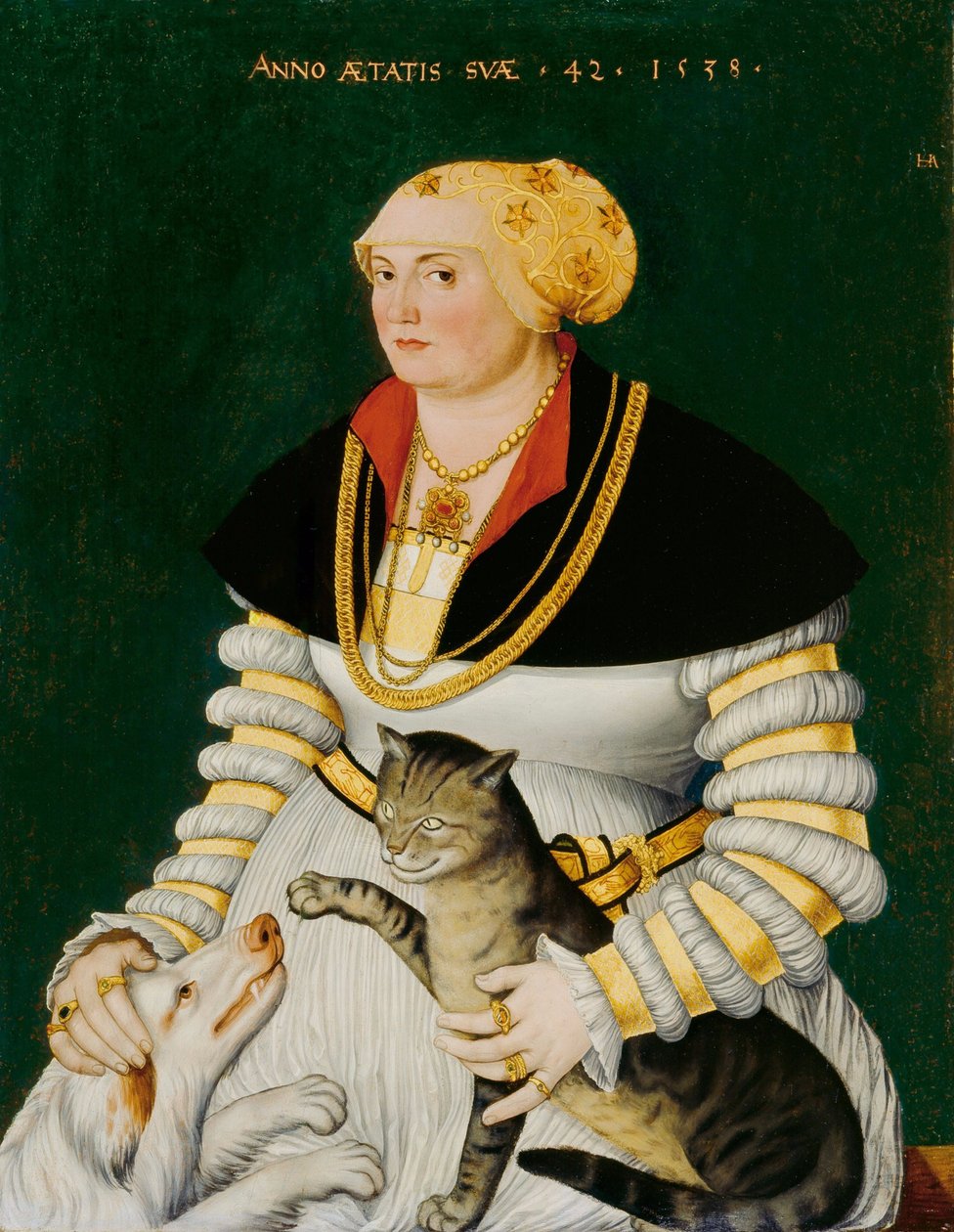 Portrett av Cleophea Holzhalb, født Krieg von Bellikon av Asper, Hans (1499-1571). Olje på tre av Hans Asper