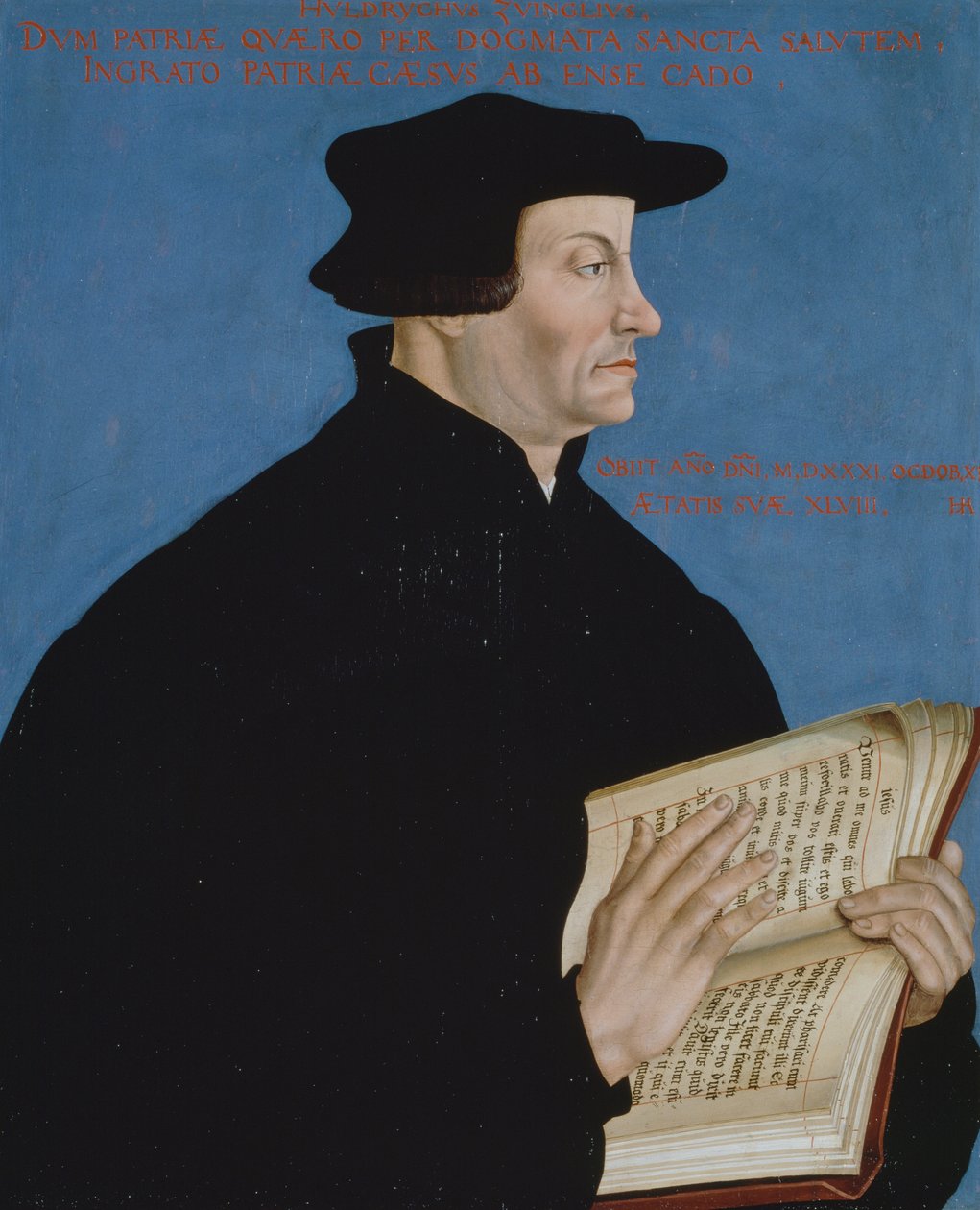 Portrett av Huldrych Zwingli (1848-1531) av Hans Asper