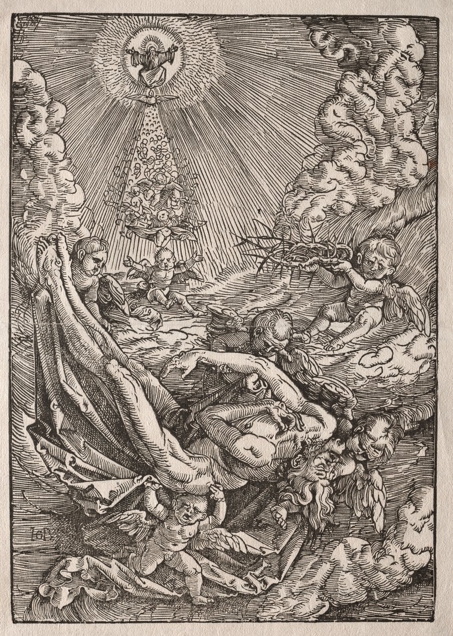 Kristus båret til himmelen av engler, ca. 1515-1517. av Hans Baldung