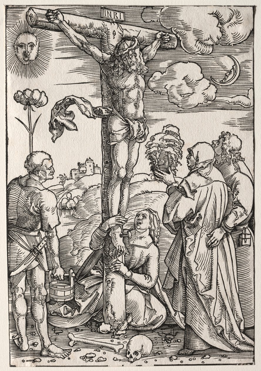Kristus på korset med Maria, St. Johannes, Maria Magdalena og St. Stefan av Hans Baldung