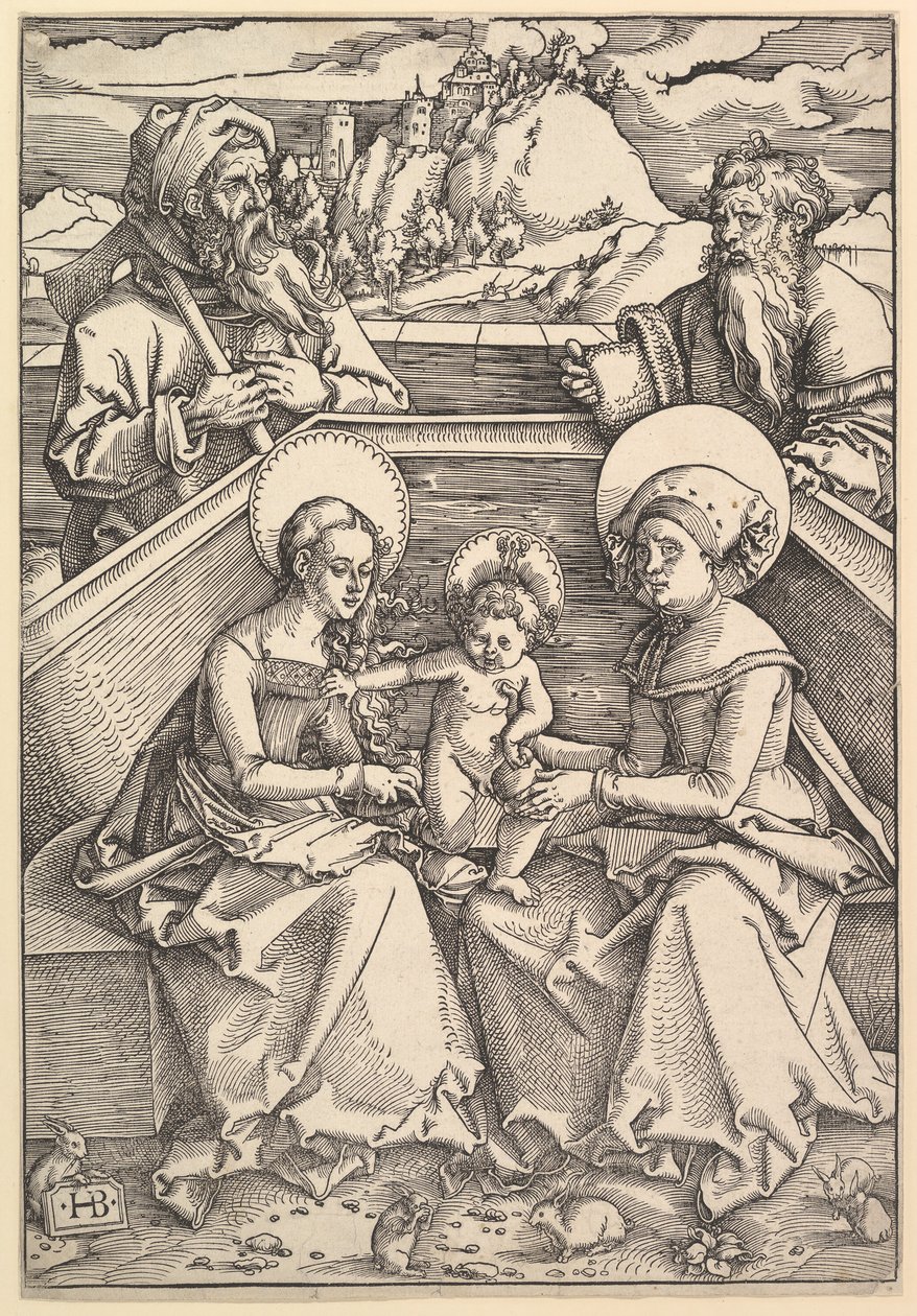 Den hellige familie med St. Anna og St. Joachim. av Hans Baldung