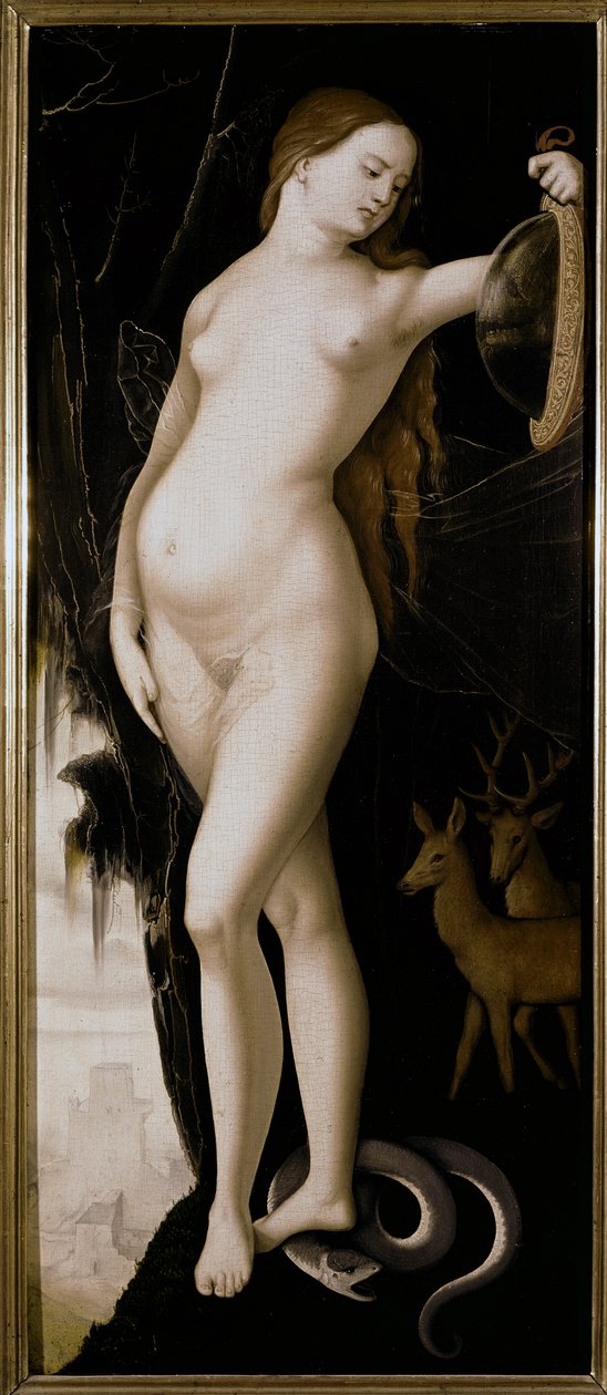 Allegorisk figur (allegori om forsiktighet) av Hans Baldung Grien