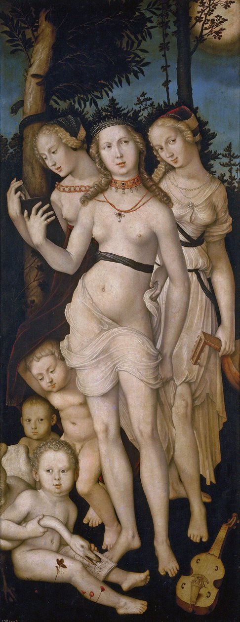Tysk: Die Jugend (Die drei Grazien) Harmony, eller The Three Graces av Hans Baldung Grien