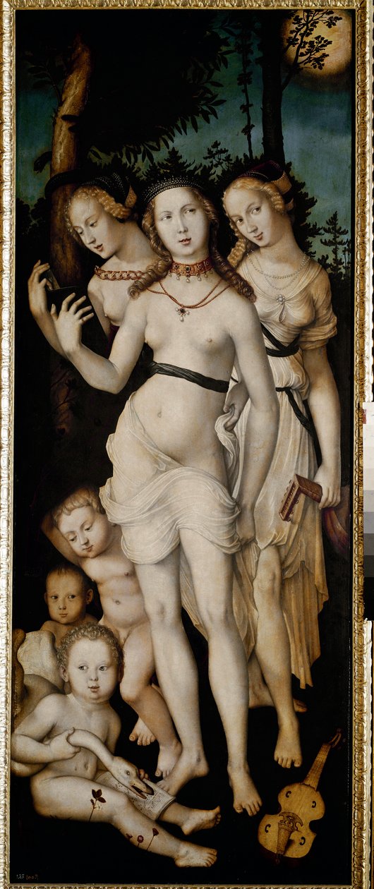 Harmony eller The Three Graces (olje på lerret av Hans Baldung Grien