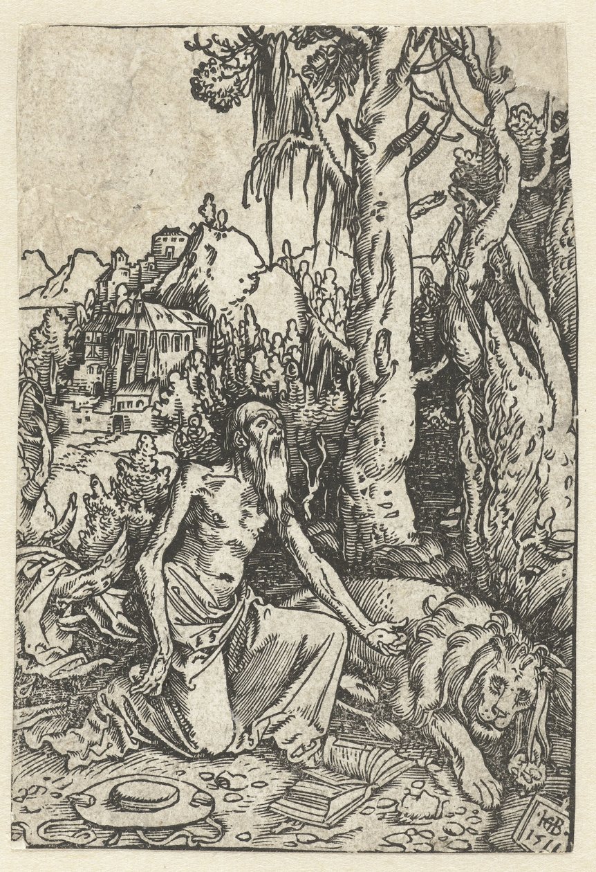 Saint Hieronymus som en angrende i ørkenen av Hans Baldung Grien