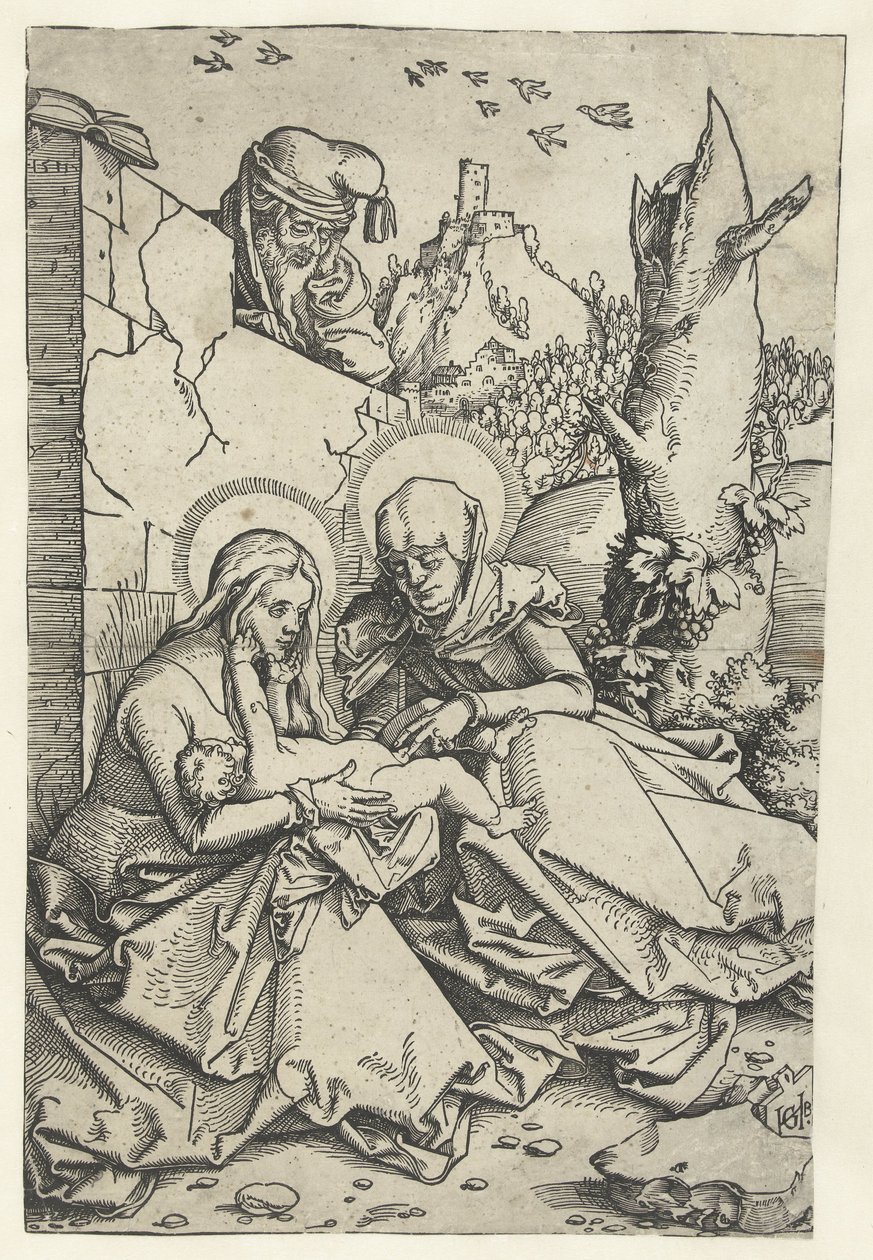 Maria og barn med Anna og Josef Anna i Drieën og Joseph av Hans Baldung Grien