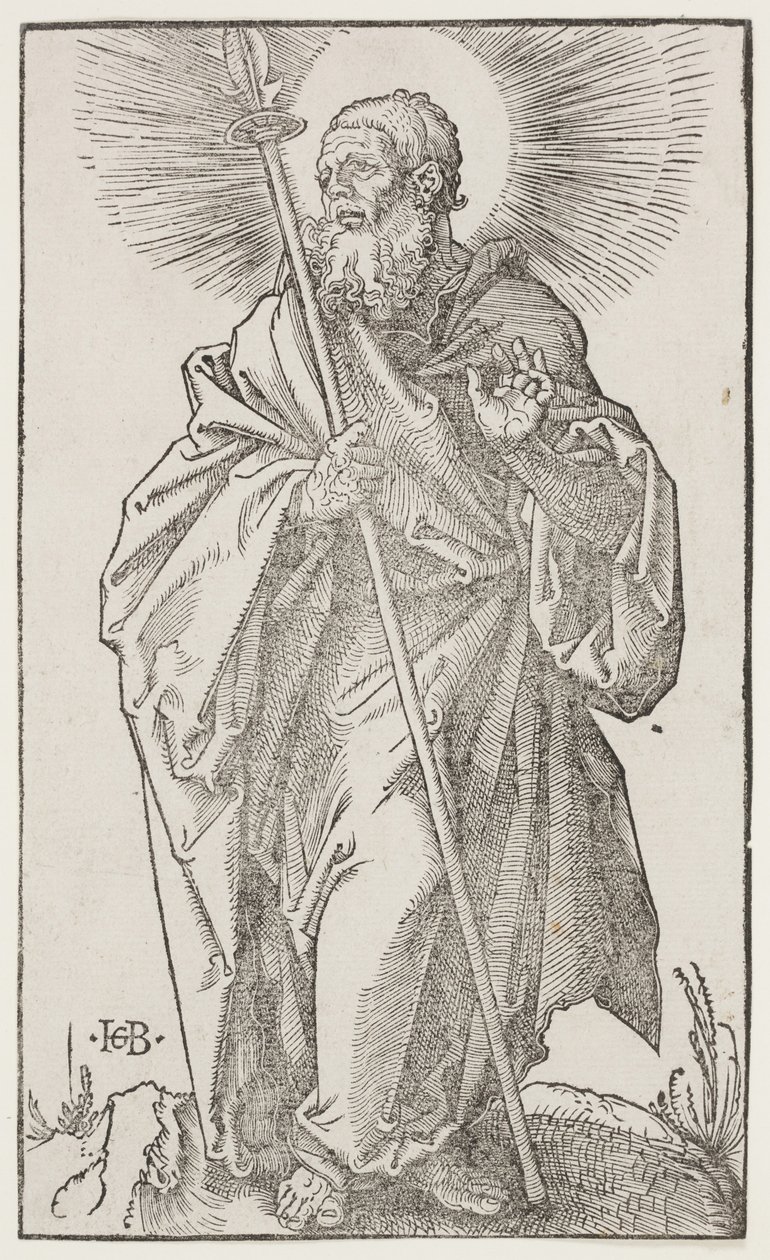 St Thomas, fra "The Large Apostles", ca. 1519 (tresnitt) av Hans Baldung Grien