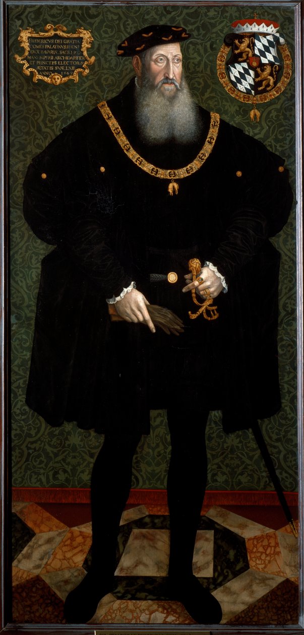 Portrett av Frederic II av Pfalz (Frederik II vismannen, ca. 1546 (maleri) av Hans Besser