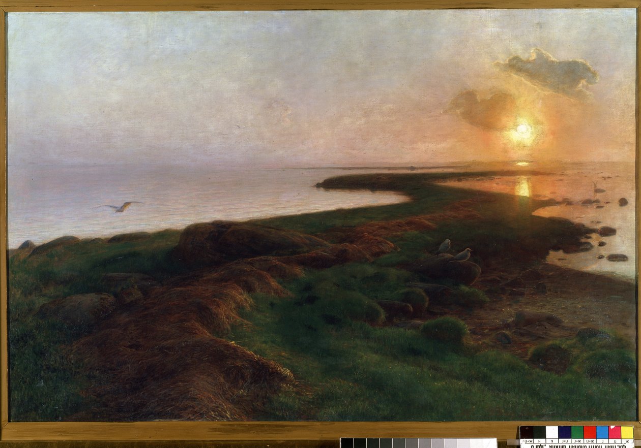 Solnedgang i en lagune Maleri av Hans Ole Brasen (1849-1930) (dansk) 1897 Mikalojus Konstantinas Ciurlionis Museum of Fine Arts, Kaunas, Litauen av Hans Brasen