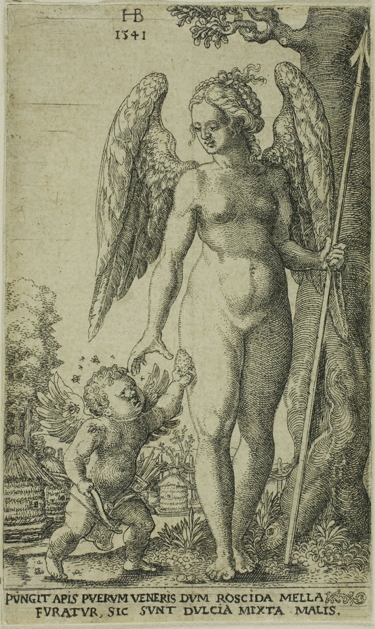Cupid som bringer og honeycomb til Venus av Hans Brosamer