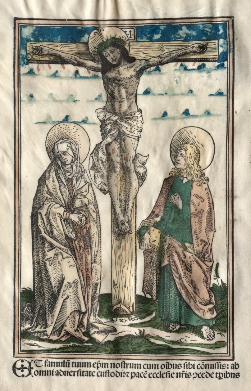 Kristus på korset mellom Maria og Johannes av Hans Burgkmair