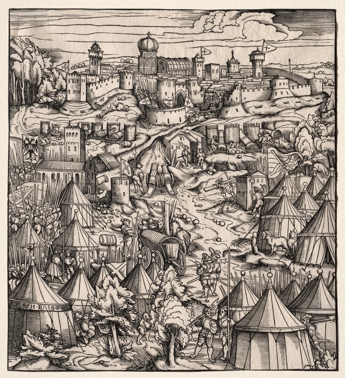 Der Weisskunig (Den hvite kongen): Beleiringen av Padua av Hans Burgkmair