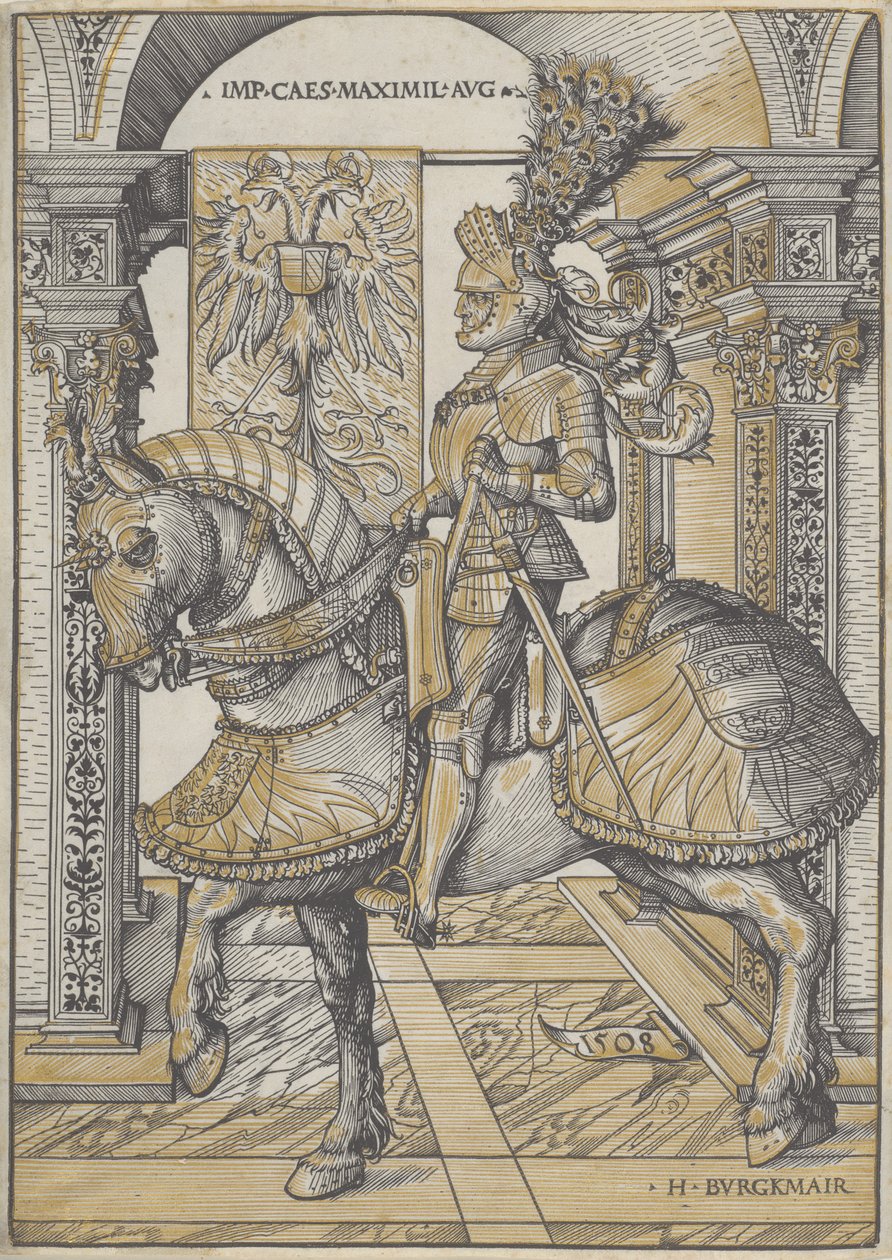 Ridesportrett av keiser Maximilian I, 1508 av Hans Burgkmair