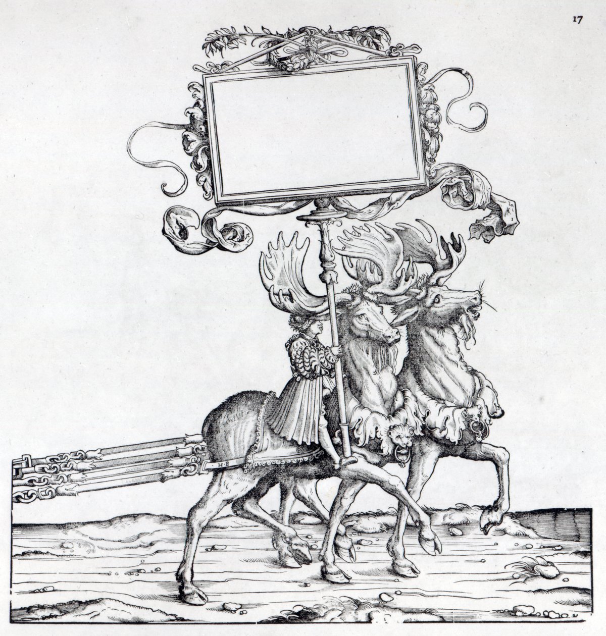 Scene fra Maximilians triumftog, ca. 1516-18 (tresnitt) av Hans Burgkmair