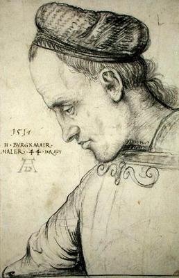Selvportrett, ca. 1517 (kull på papir) av Hans Burgkmair