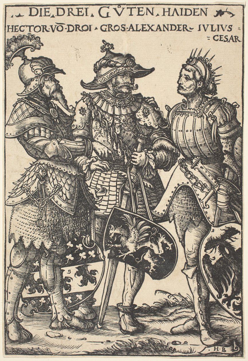 Hector, Alexander og Julius Caesar av Hans Burgkmair I