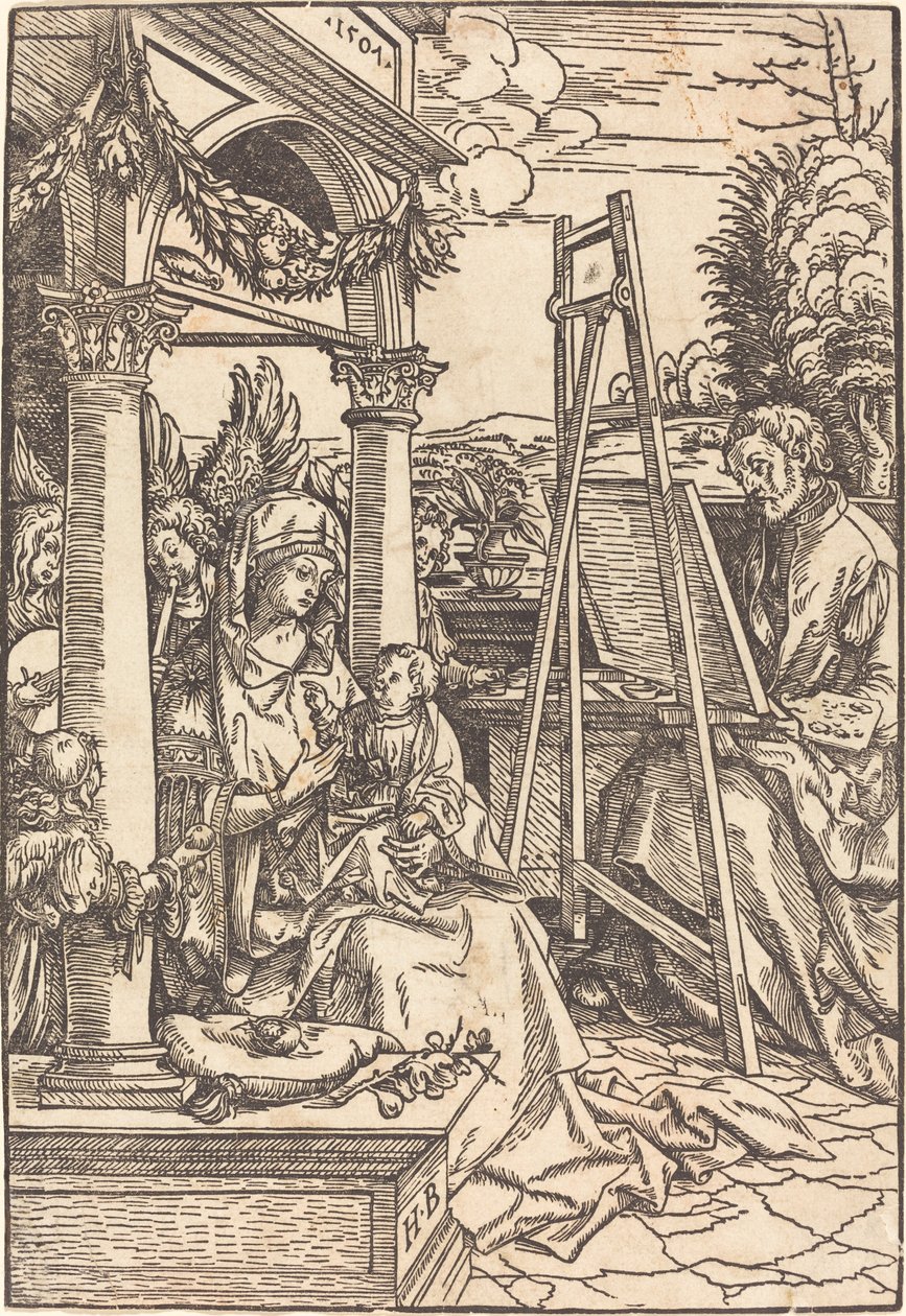 Saint Luke maler jomfruportrettet av Hans Burgkmair I