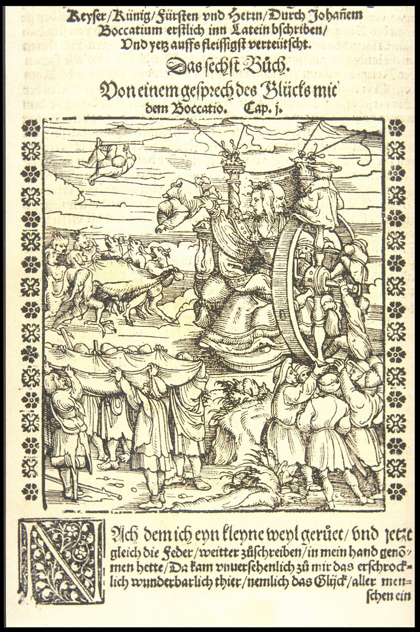 The Wheel of Fortune, ca 1545. av Hans Burgkmair the Elder