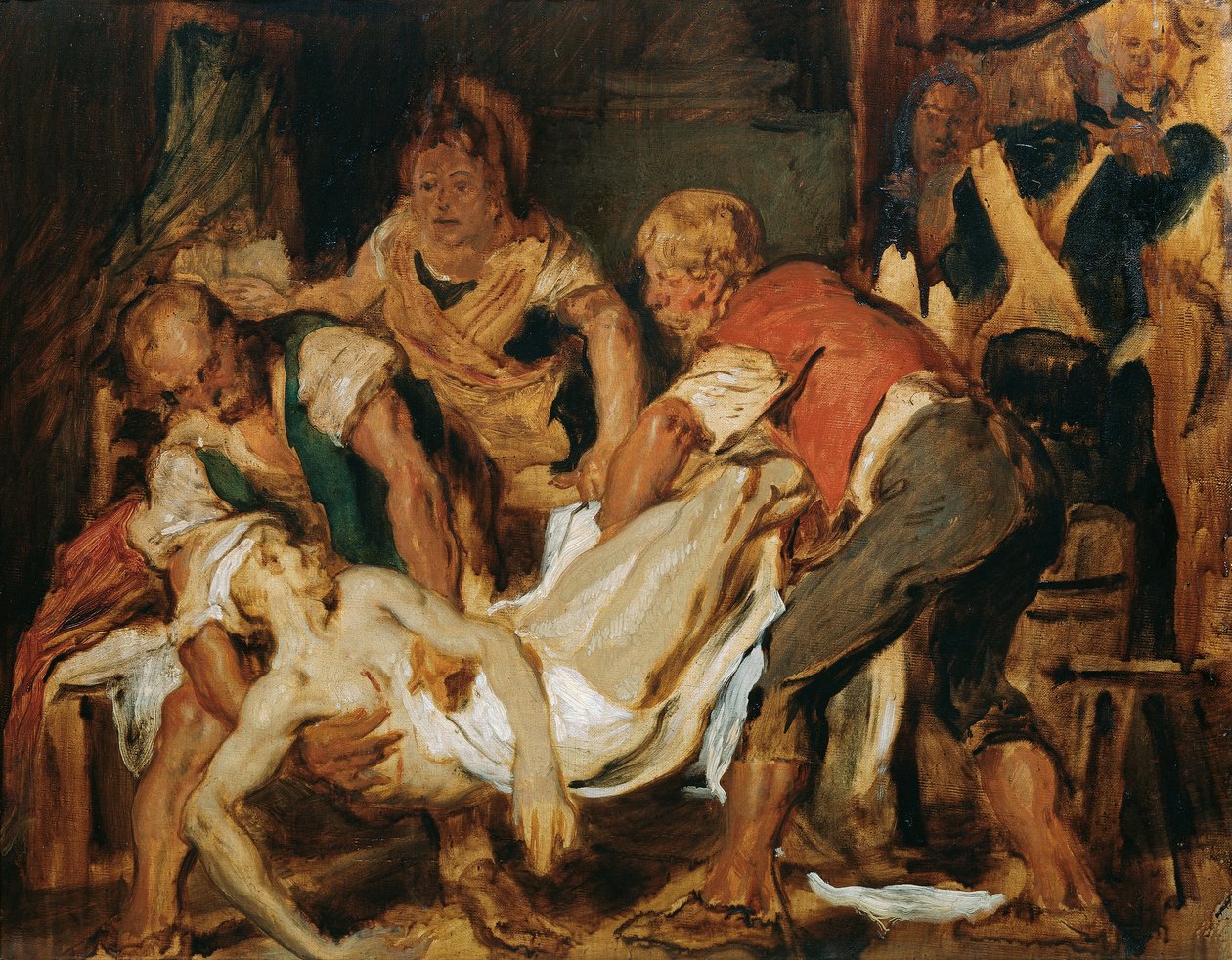 Gjenoppretting av kroppen til Jean-Paul Marat av Hans Canon