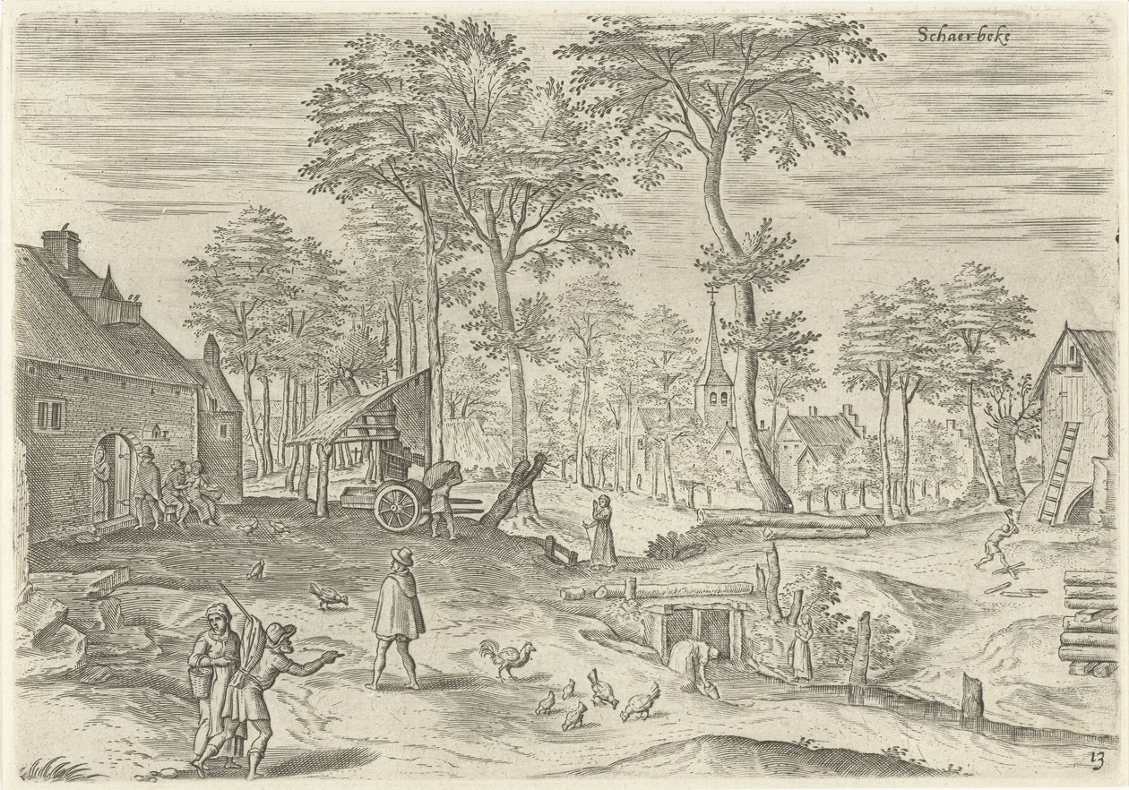 Utsikt over Schaerbeek Schaerbeke (tittel på objekt) Severdigheter fra Brussel-området (serietittel) av Hans Collaert (I)