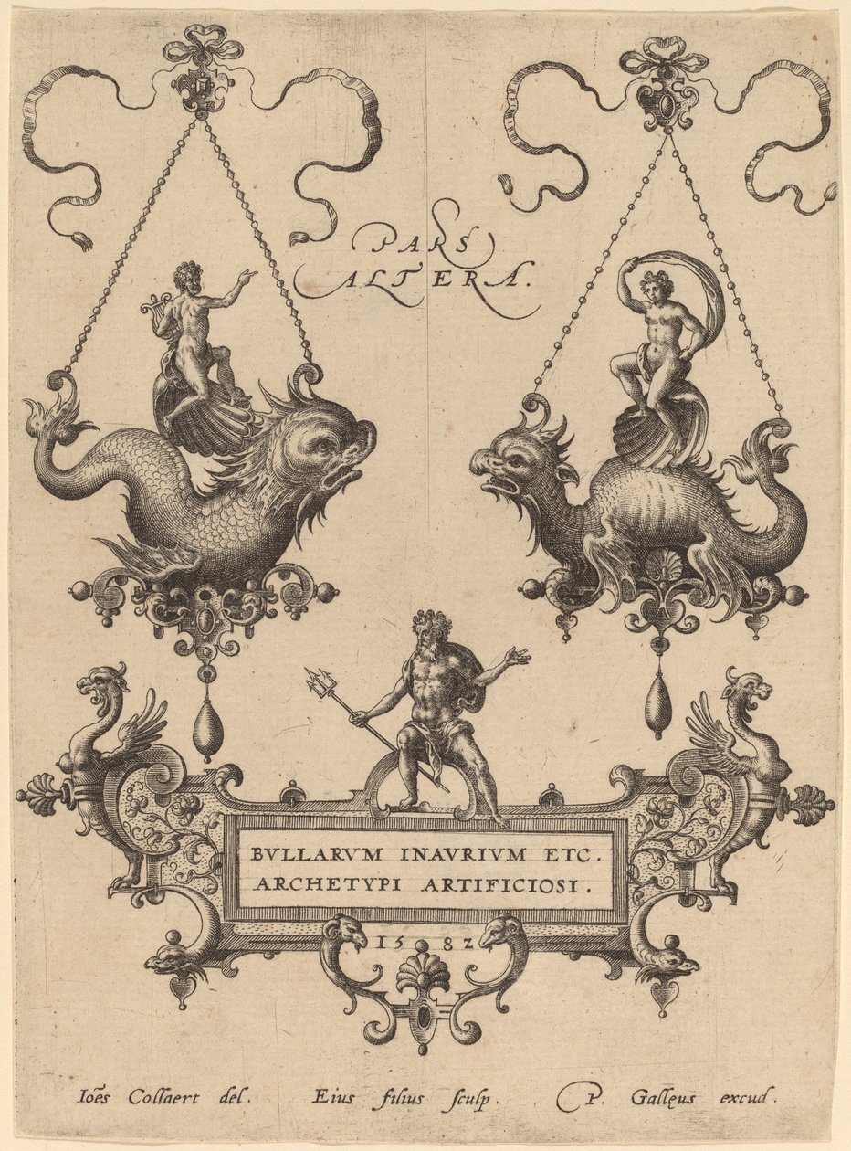 Tittelplate med design for anheng av Hans Collaert the Elder