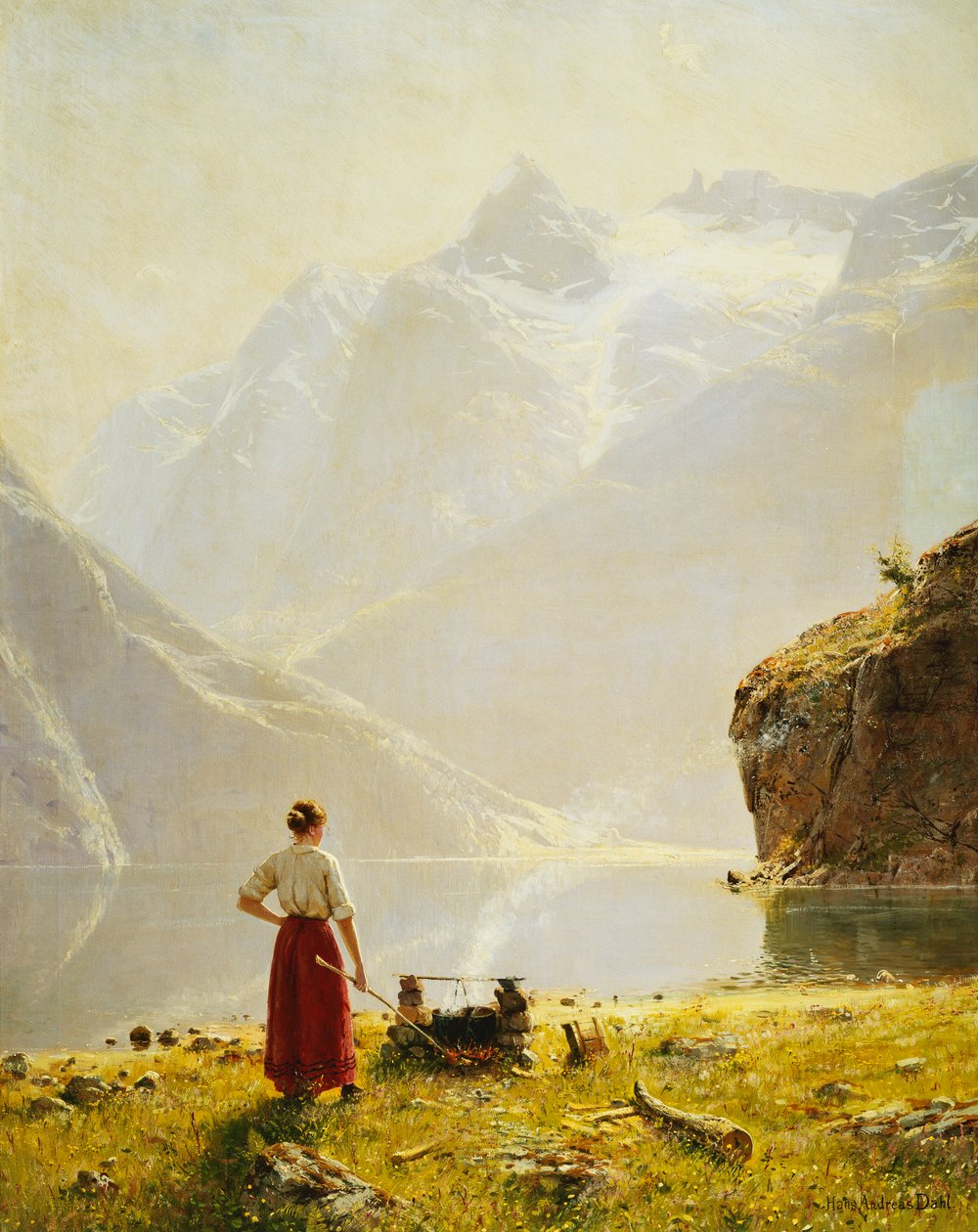 En sommerdag i en norsk fjord av Hans Dahl