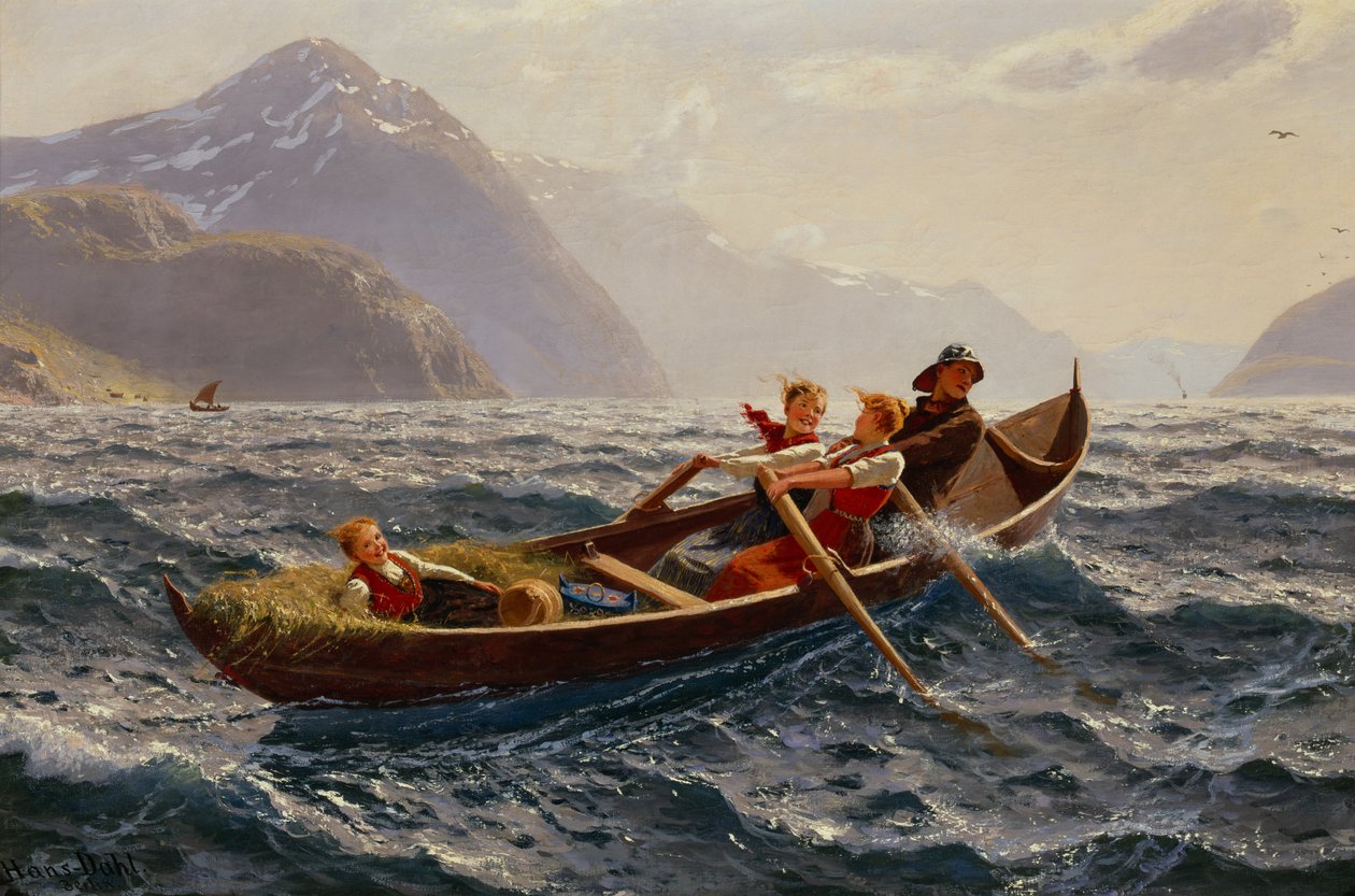 Båtrotur ved Sognefjorden av Hans Dahl