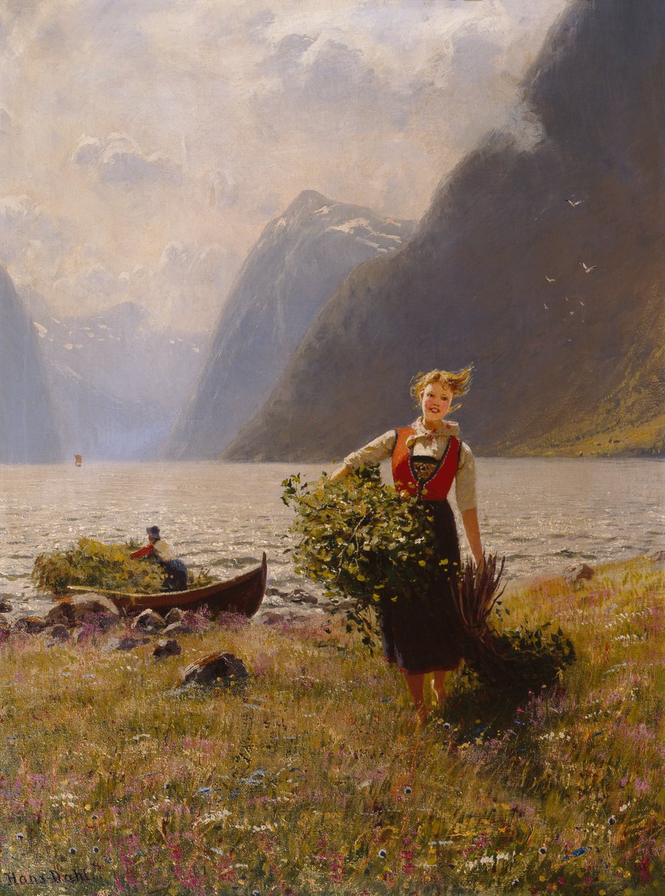 Melkepike og bladbunke av Hans Dahl