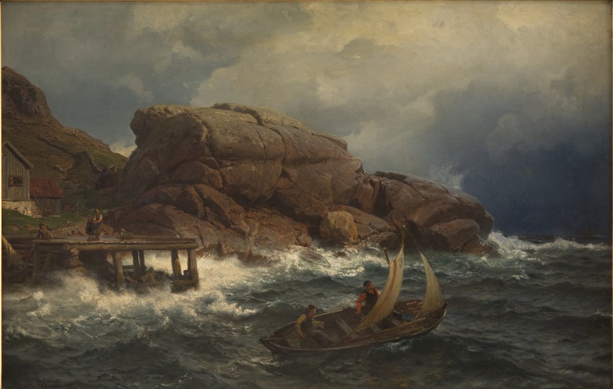 En norsk havneby av Hans Gude