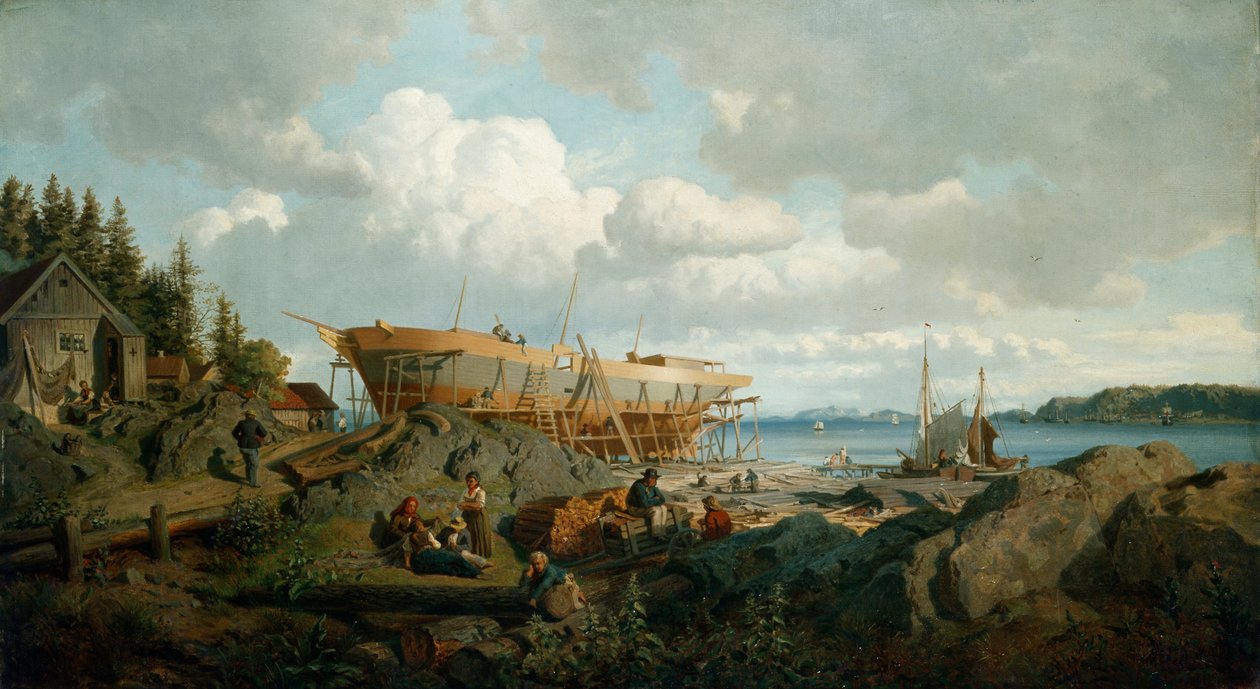 Landskap (olje på lerret) av Hans Gude