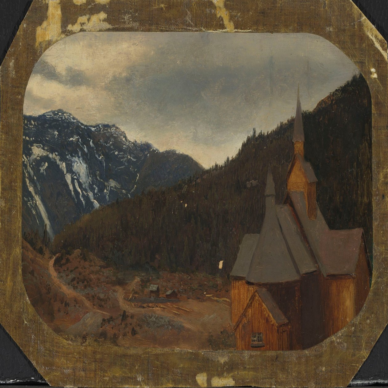 Nes stavkirke av Hans Gude
