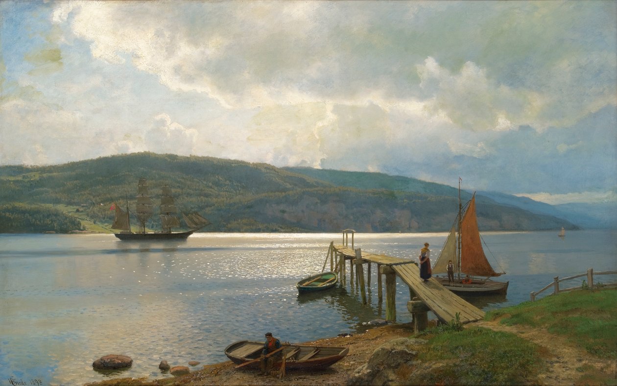 Moloen på Feste ved Moss av Hans Gude