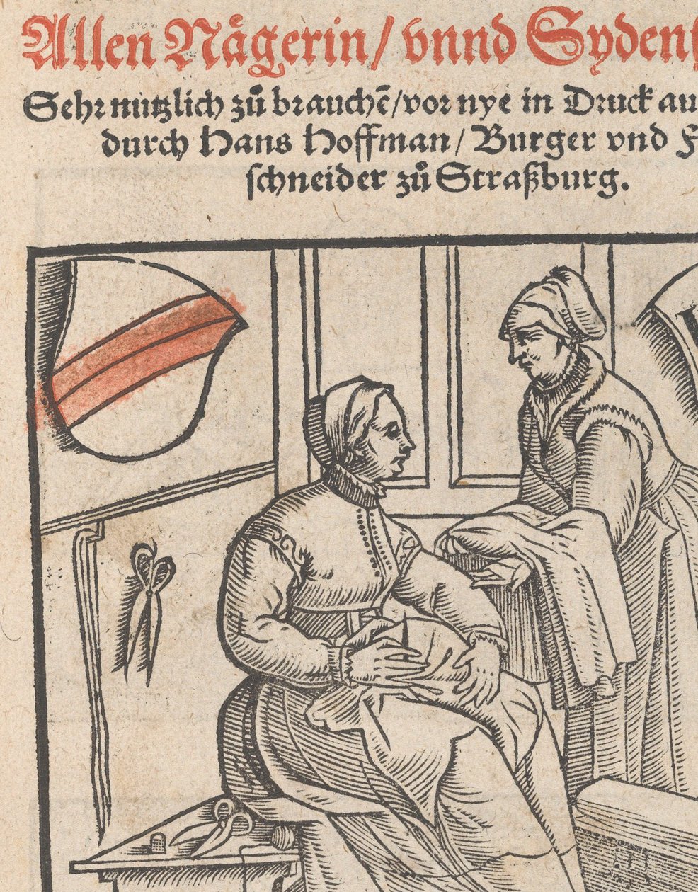Ny modellbok for alle Nägerin og Sydenstickern tittelblad, 1r, 1556. av Hans Hoffman
