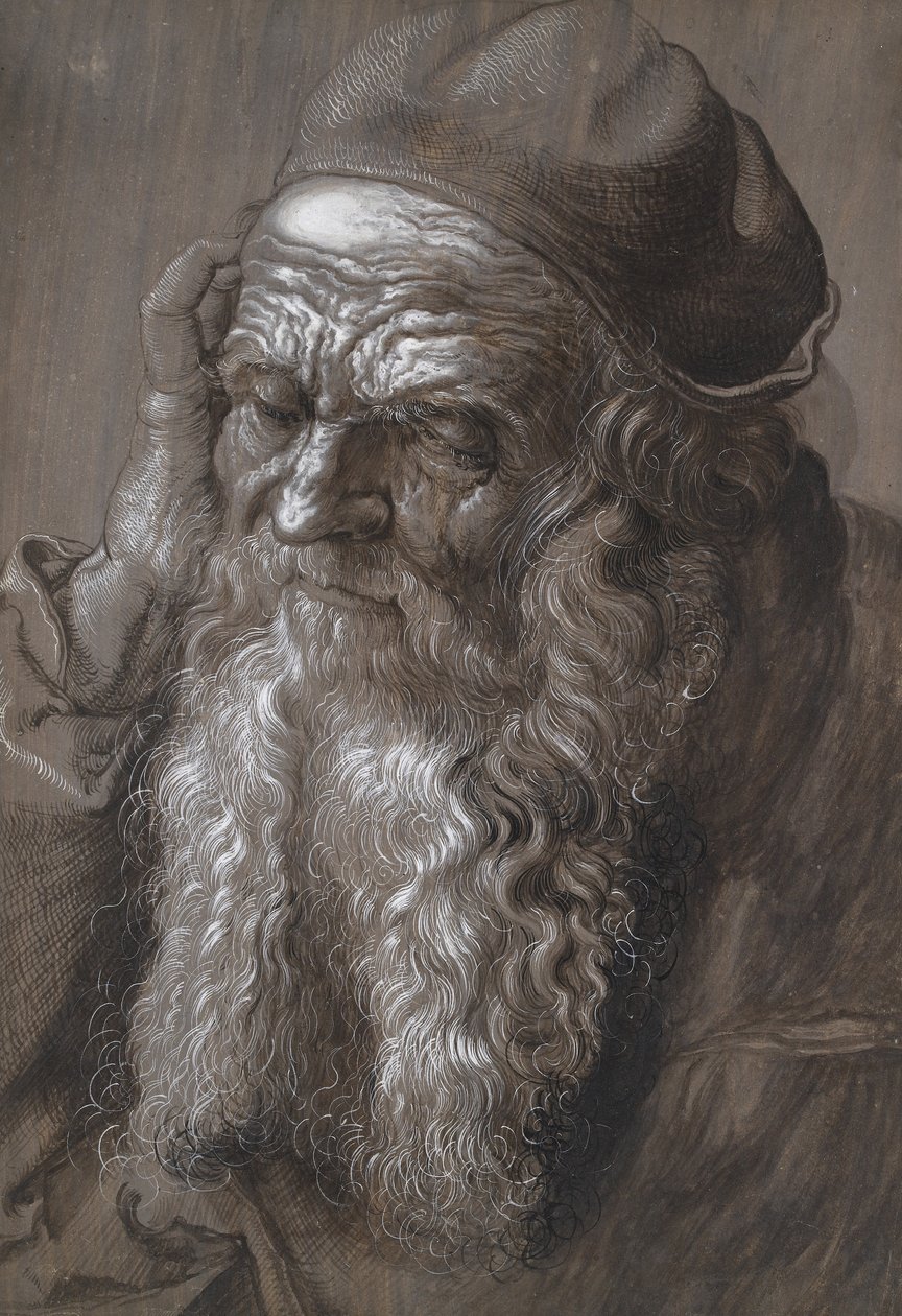 En gammel mann på 93 år: St Jerome (pensel og blekk) av Hans Hoffmann